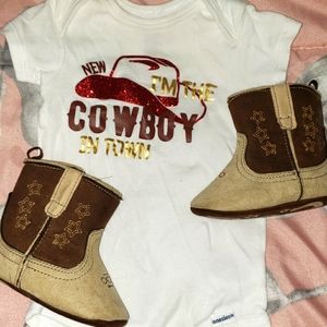 Baby onsie and cowboy boots
